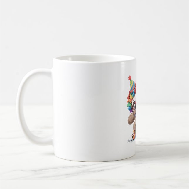 Dancing Clown Dabbing Spooky Halloween sloth Overs Coffee Mug (Left)