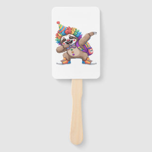 Dancing Clown Dabbing Spooky Halloween sloth Overs Hand Fan