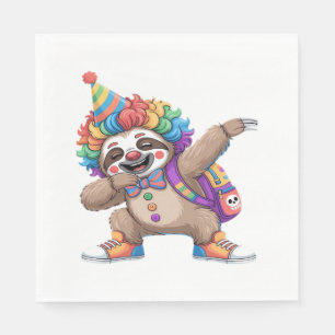 Dancing Clown Dabbing Spooky Halloween sloth Overs Napkin