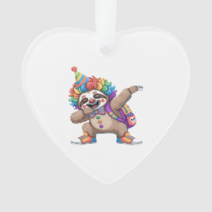 Dancing Clown Dabbing Spooky Halloween sloth Overs Ornament