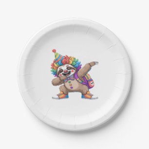 Dancing Clown Dabbing Spooky Halloween sloth Overs Paper Plate