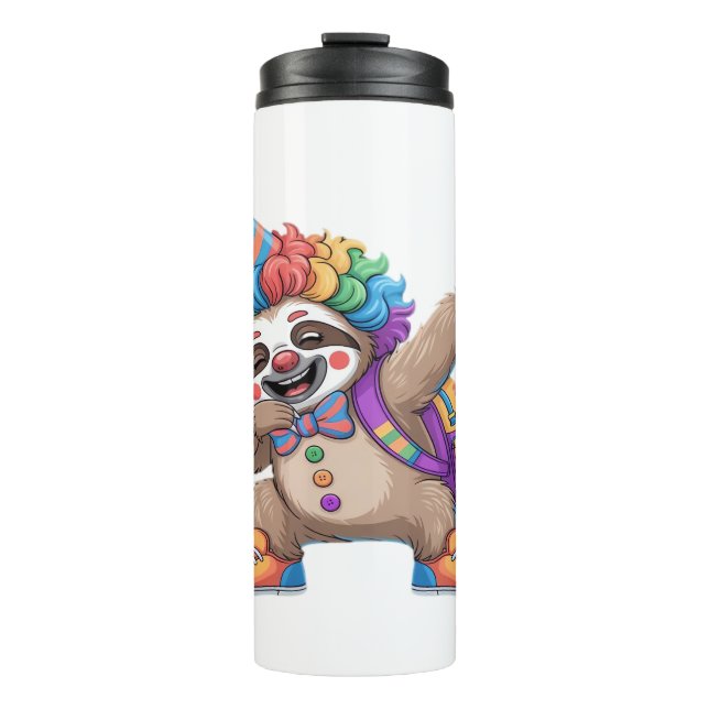 Dancing Clown Dabbing Spooky Halloween sloth Overs Thermal Tumbler (Front)