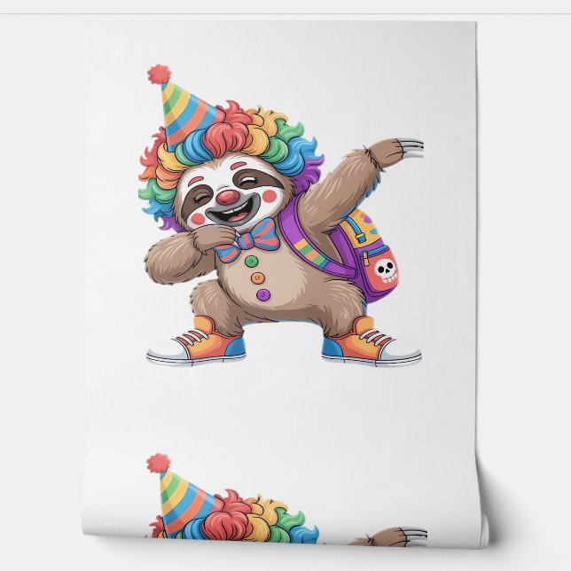 Dancing Clown Dabbing Spooky Halloween sloth Overs Wallpaper (Unrolling)
