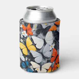 Dancing Colorful Butterfly Acrylic Art, Can Cooler