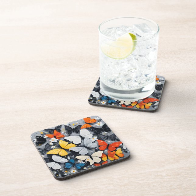Dancing Colorful Butterfly Acrylic Art, Coaster (Right Side)