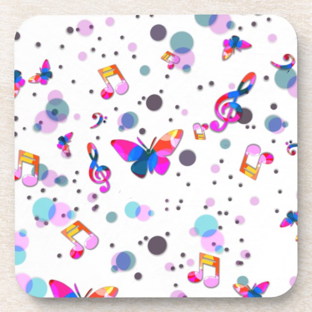 Dancing Colourful Music Coaster (Front)
