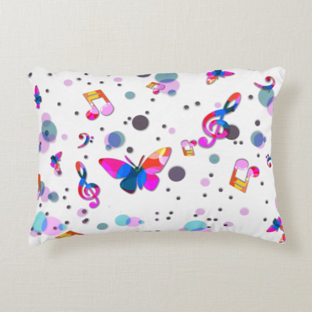 Dancing Colourful Music Decorative Cushion (Front)