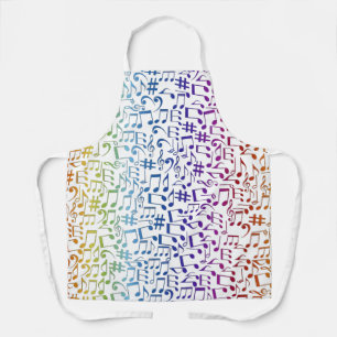 Dancing Colourful Music Notes Musician Music Lover Apron