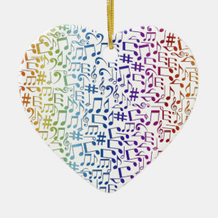 Dancing Colourful Music Notes Musician Music Lover Ceramic Ornament