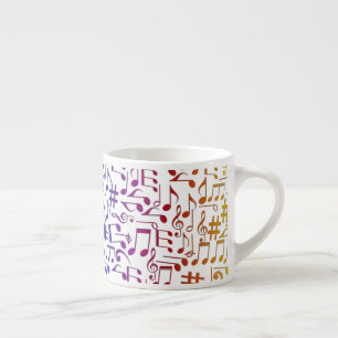 Dancing Colourful Music Notes Musician Music Lover Espresso Cup