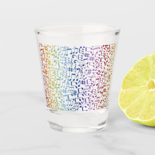 Dancing Colourful Music Notes Musician Music Lover Shot Glass