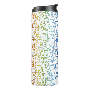 Dancing Colourful Music Notes Musician Music Lover Thermal Tumbler