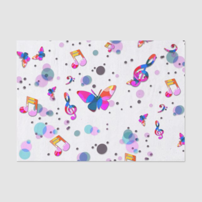 Dancing Colourful Music Tissue Paper (Front)