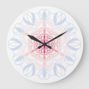 Dancing Colours Abstract Flower Large Clock