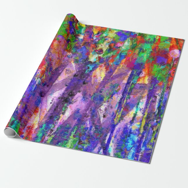 Dancing Colours Artistic Wrapping Paper (Unrolled)