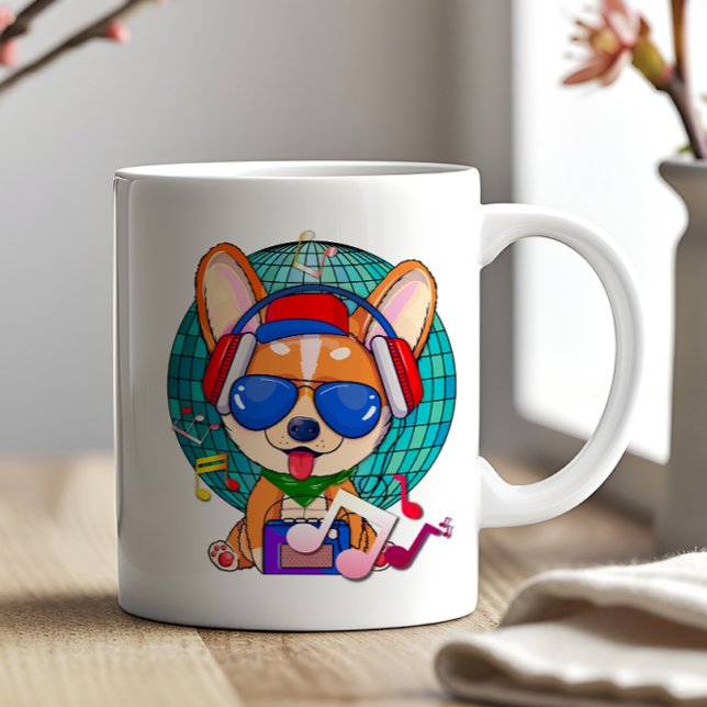 Dancing Corgi Kawaii Cute Coffee Mug (Dancing Corgi Mug)