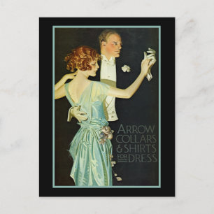 Dancing Couple Arrow Shirt Ad Postcard