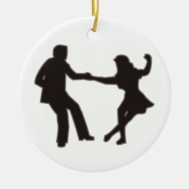 Dancing Couple Ceramic Ornament (Front)