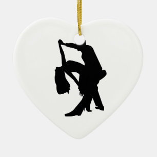 Dancing couple ceramic ornament