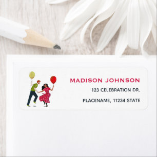 Dancing couple dirty thirty 30th birthday party return address label