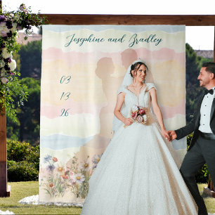 Dancing Couple Personalised Wedding Backdrop Tapestry