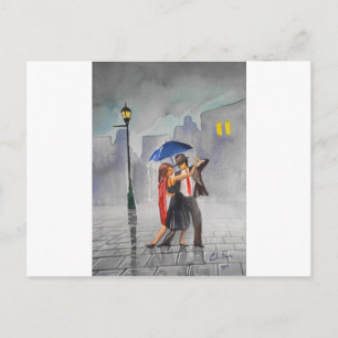 DANCING COUPLE UMBRELLA POSTCARD