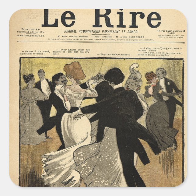 Dancing Couples Square Sticker (Front)