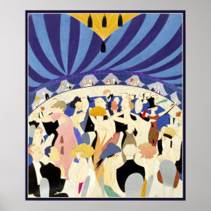 Dancing couples vintage poster 1921