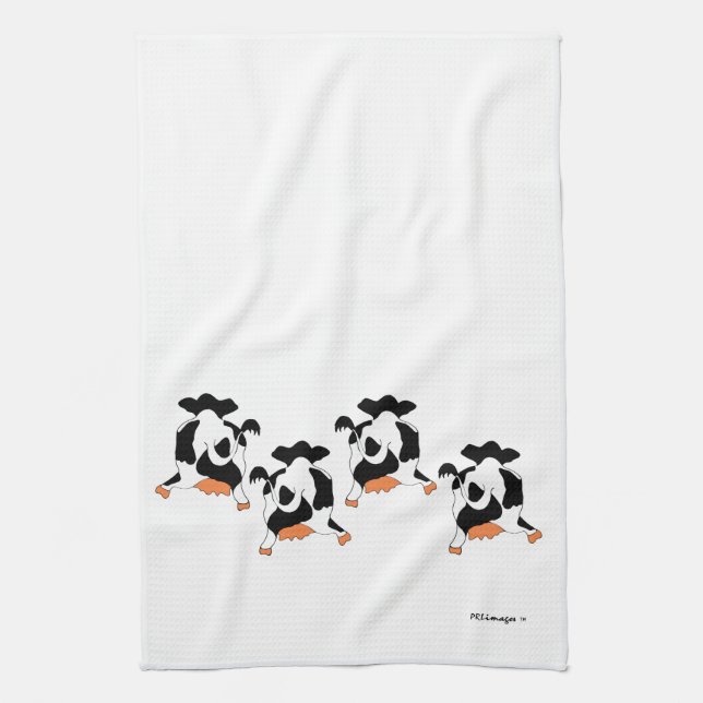 Dancing Cows Kitchen Towel (Vertical)