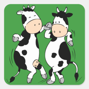 Dancing Cows (mooviestars) Square Sticker