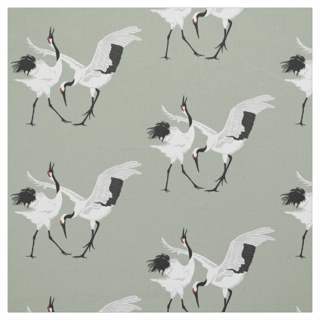 Dancing Cranes Fabric (Swatch)