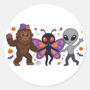 Dancing Cryptids — Cute Halloween Sticker Set