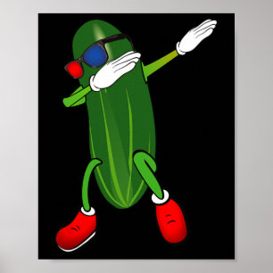 Dancing Cucumber Pickle Lover Cute Funny Poster