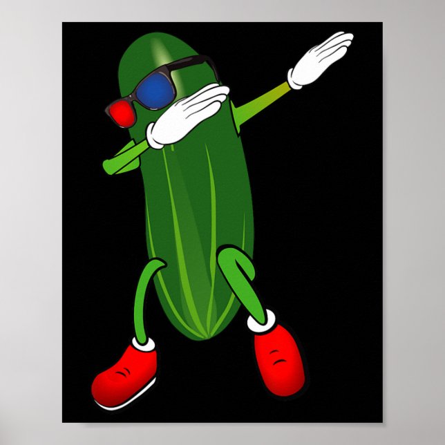 Dancing Cucumber Pickle Lover Cute Funny  Poster (Front)