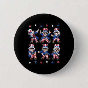 Dancing Dabbing Uncle Sam 4th Of July Boys Girls K 6 Cm Round Badge