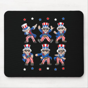 Dancing Dabbing Uncle Sam 4th Of July Boys Girls K Mouse Pad