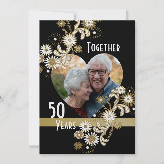 Dancing Daisies 50th Anniversary Invitation (Front)