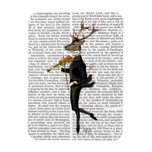 Dancing Deer with Violin Magnet