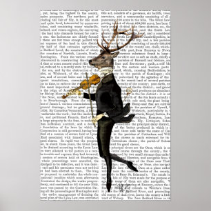 Dancing Deer with Violin Poster