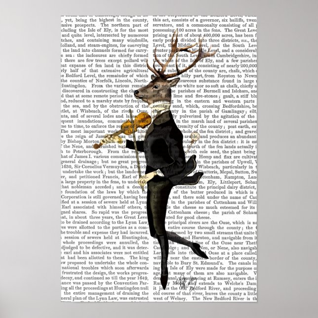 Dancing Deer with Violin Poster (Front)