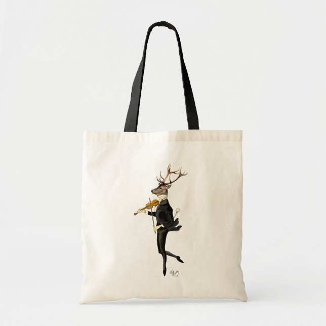 Dancing Deer with Violin Tote Bag (Front)