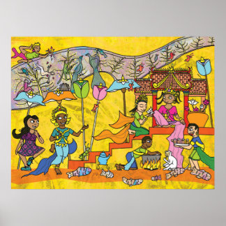 Dancing Devas - Cambodian Art Print