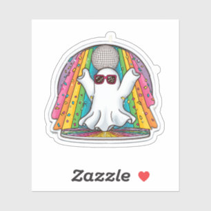  Dancing Disco Ghost Sticker – Colourful Cartoon G