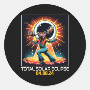 Dancing Disco Solar Eclipse Classic Round Sticker