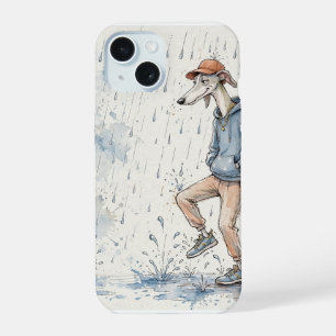 Dancing Dog in Rain iPhone Case