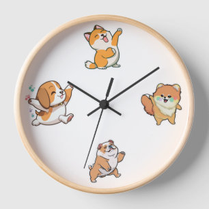 Dancing Dog O'clock wall clock