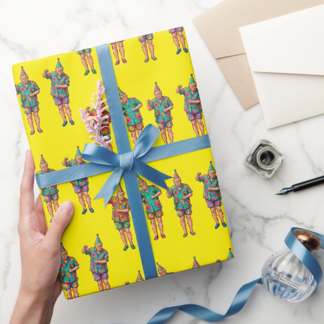 Dancing Donald Trump Birthday Celebration MAGA Wrapping Paper (Gifting)