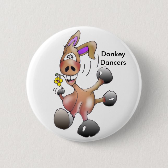 dancing, DonkeyDancers 6 Cm Round Badge (Front)