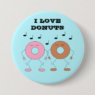 Dancing Donuts Blue 7.5 Cm Round Badge
