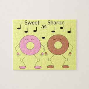 Dancing Donuts Yellow Jigsaw Puzzle